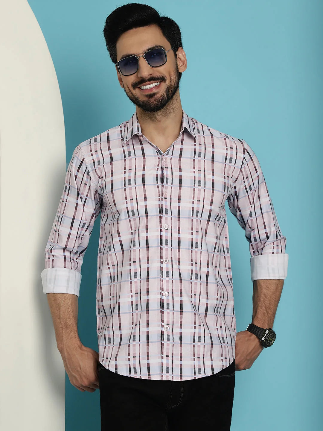 Cotton Checked Mens Shirt - Casual Shirt for Men | [Brand]