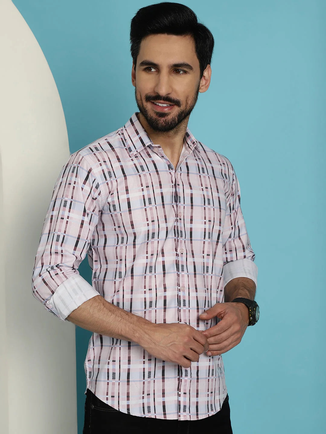 Cotton Checked Mens Shirt - Casual Shirt for Men | [Brand]