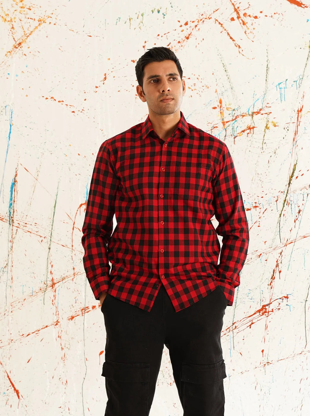 Men's Buffalo Check Formal Shirt | Cotton Formal Shirts