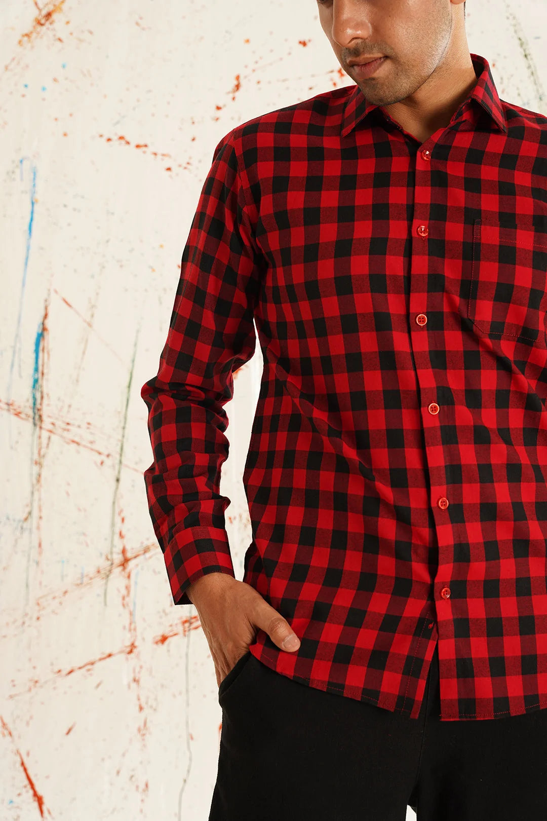 Men's Buffalo Check Formal Shirt | Cotton Formal Shirts