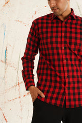 Men's Buffalo Solid Check Formal Shirt