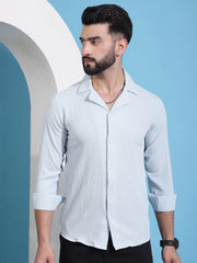 Lapel Collar Casual Shirt for Mens.-SF-904Firozi