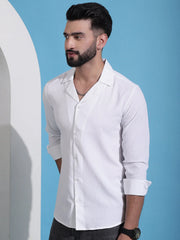Lapel Collar Casual Shirt for Mens.-SF-904White