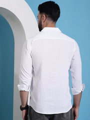 Lapel Collar Casual Shirt for Mens.-SF-904White