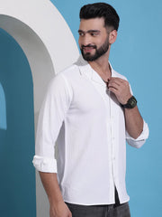 Lapel Collar Casual Shirt for Mens.-SF-904White