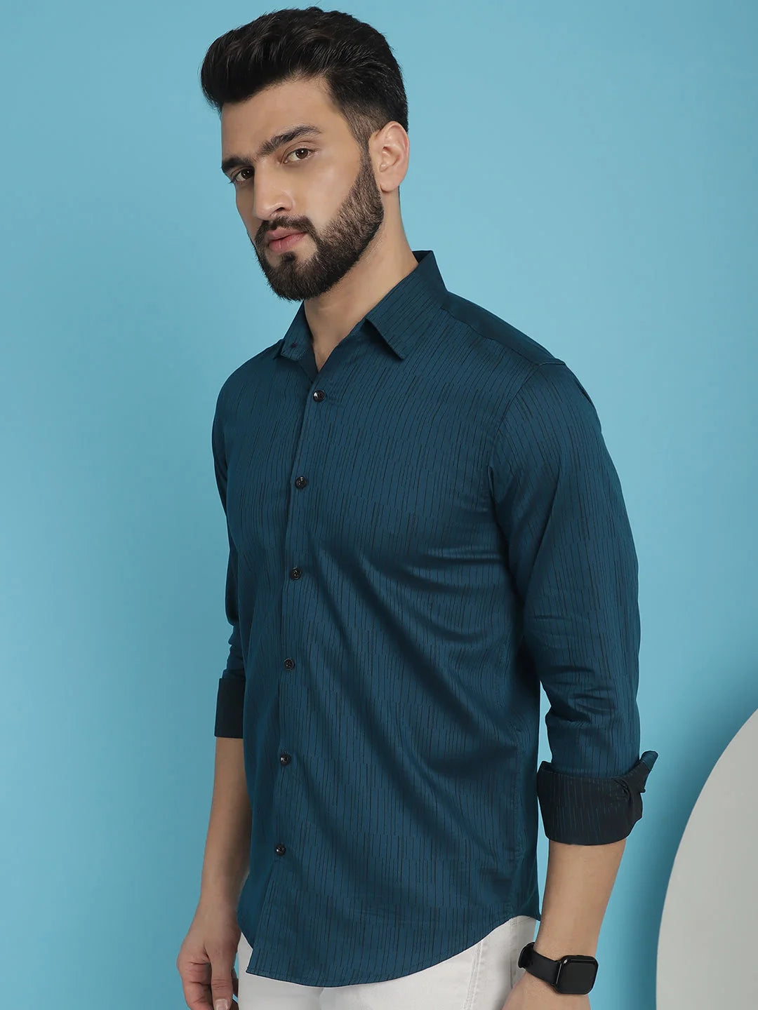 Woven Design Casual Shirt-SF-90 - Premium Cotton Mens Shirt