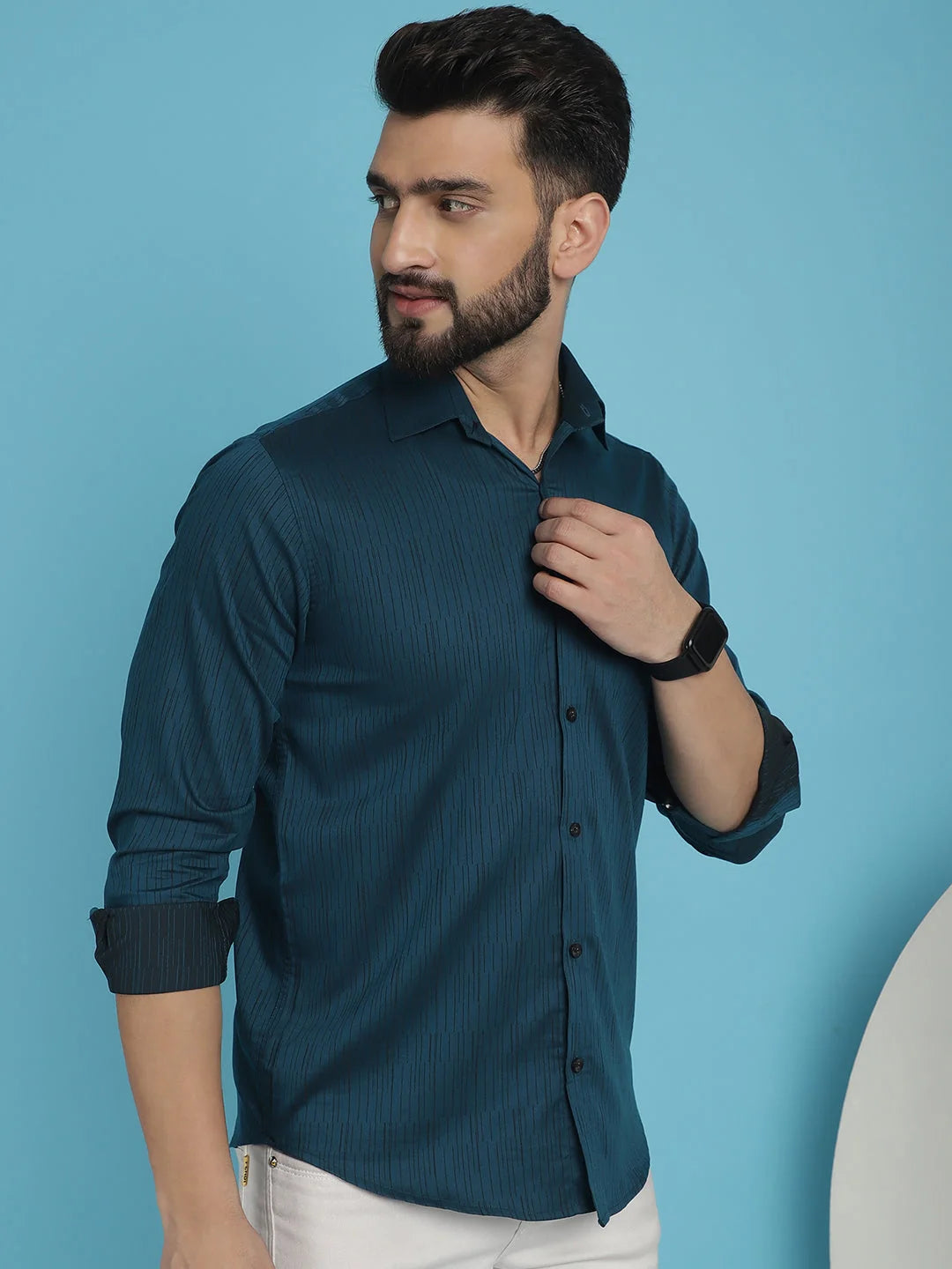 Woven Design Casual Shirt-SF-90 - Premium Cotton Mens Shirt