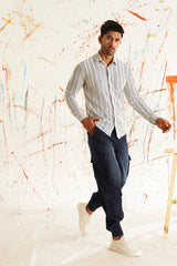 Woven Design Cotton Shirt for Men-SF 917