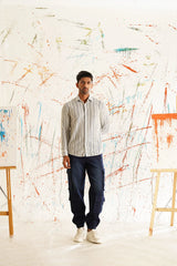 Woven Design Cotton Shirt for Men-SF 917