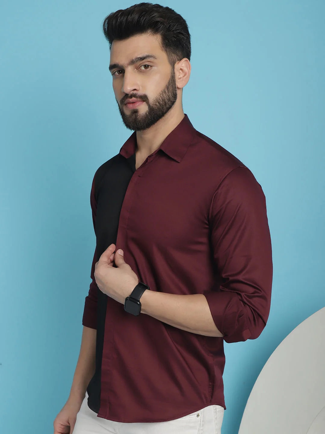 Premium Cotton Satin Mens Shirt - Casual & Comfortable Style
