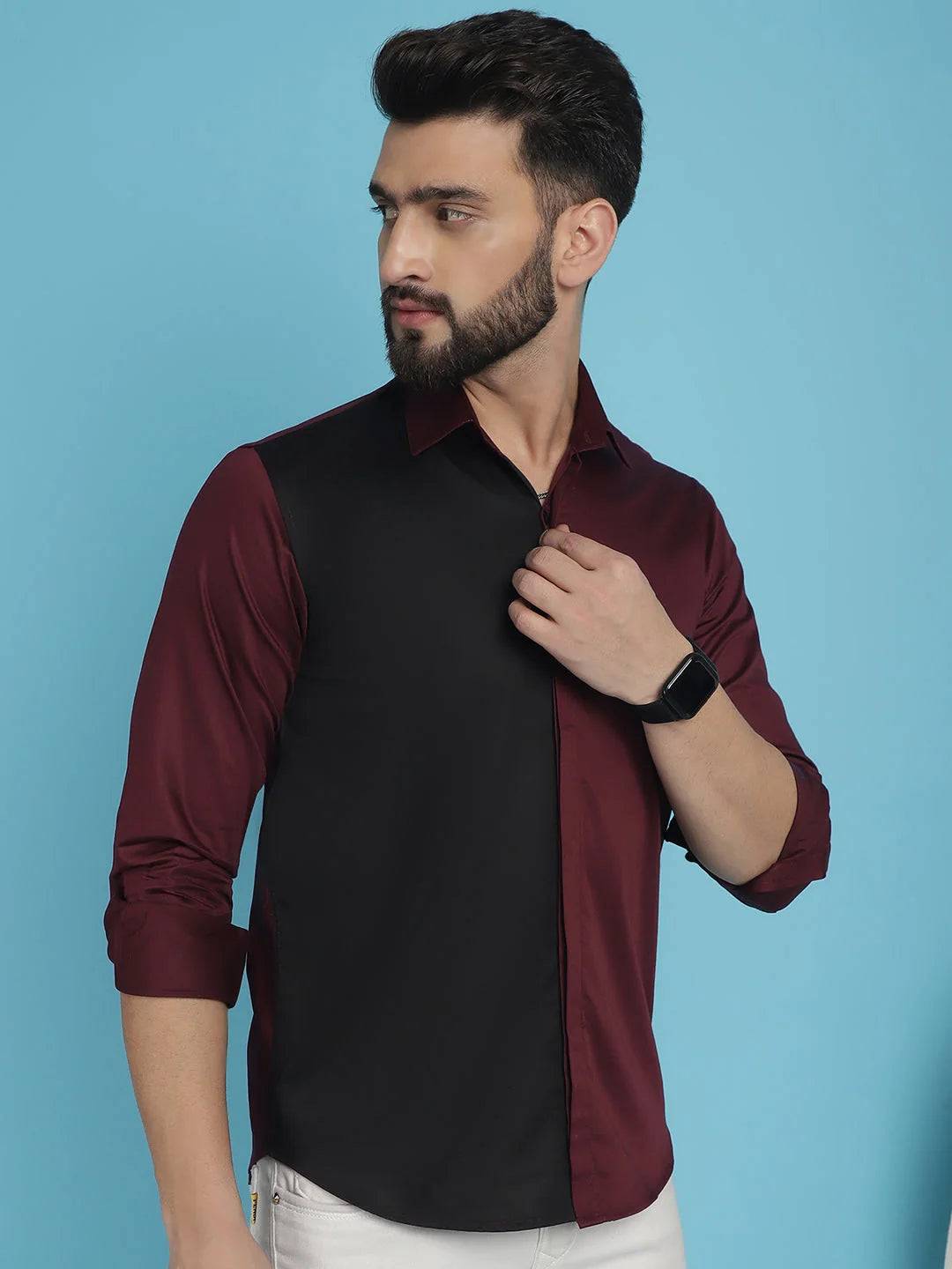 Premium Cotton Satin Mens Shirt - Casual & Comfortable Style