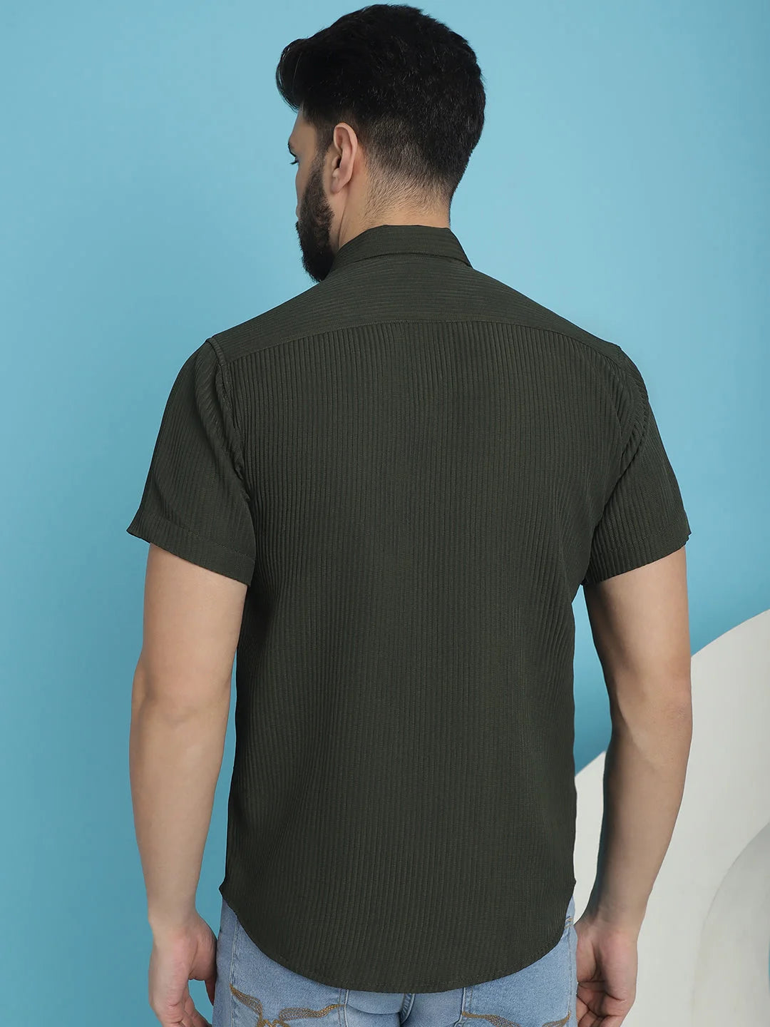 Trendy Striped Mens Shirt - Half Sleeve Casual Cotton Shirt