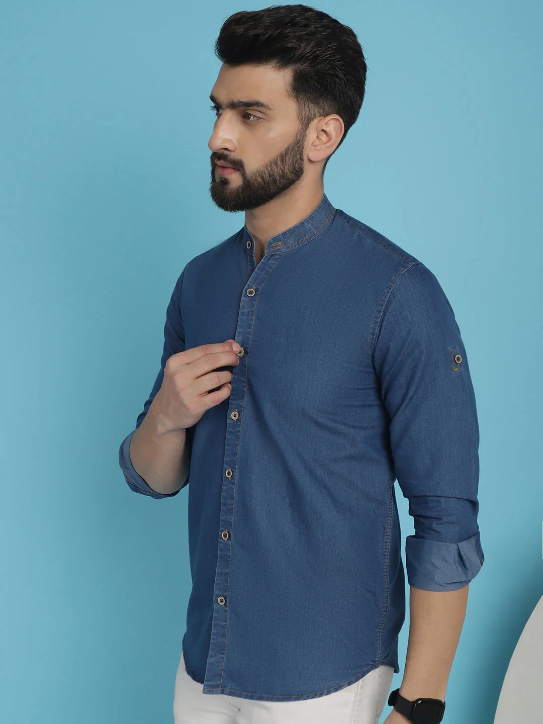 Denim Casual Shirt for Men SF-922 - Cotton Shirt