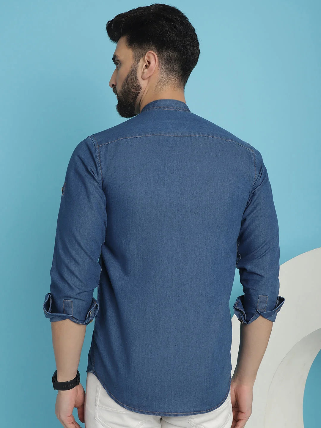 Denim Casual Shirt for Men SF-922 - Cotton Shirt
