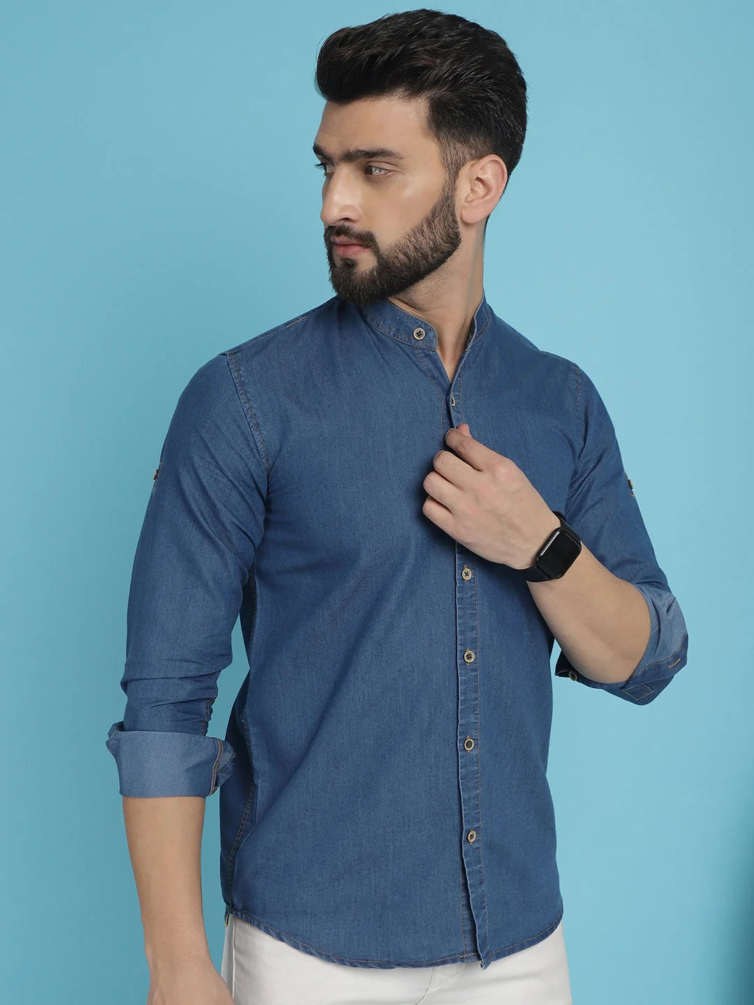 Denim Casual Shirt for Men SF-922 - Cotton Shirt