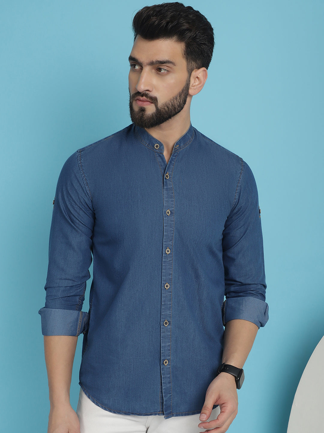 Denim Casual Shirt for Men SF-922 - Cotton Shirt