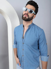 Denim Casual Shirt for Men-SF-922Light-Blue