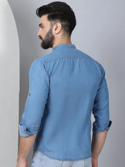 Denim Casual Shirt for Men-SF-922Light-Blue