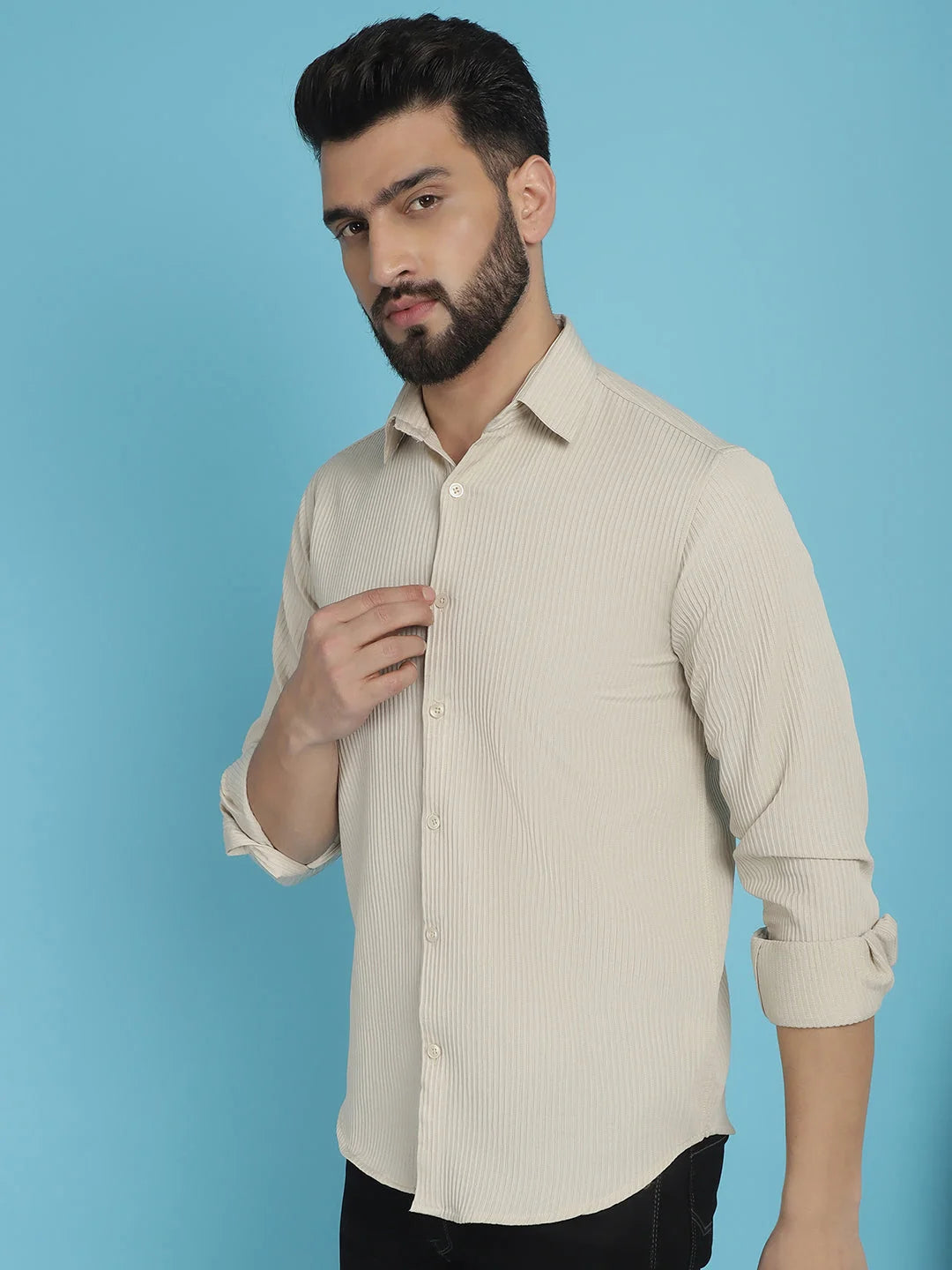 Striped Mens Shirt SF-923 - Casual Cotton Shirt