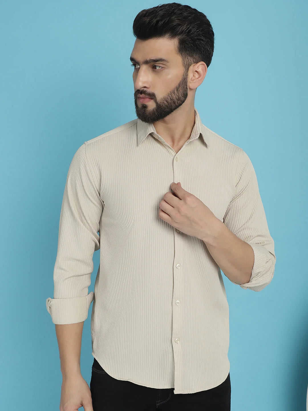 Striped Mens Shirt SF-923 - Casual Cotton Shirt