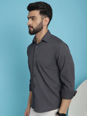Striped Casual Shirt for Men's-SF-923Grey