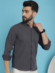 Striped Casual Shirt for Men's-SF-923Grey