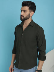 Striped Casual Shirt for Men's-SF-923Olive