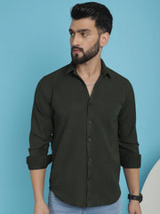 Striped Casual Shirt for Men's-SF-923Olive