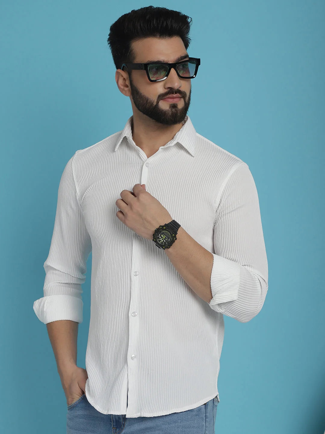 Striped Cotton Mens Shirt - Perfect Casual and Formal Wear