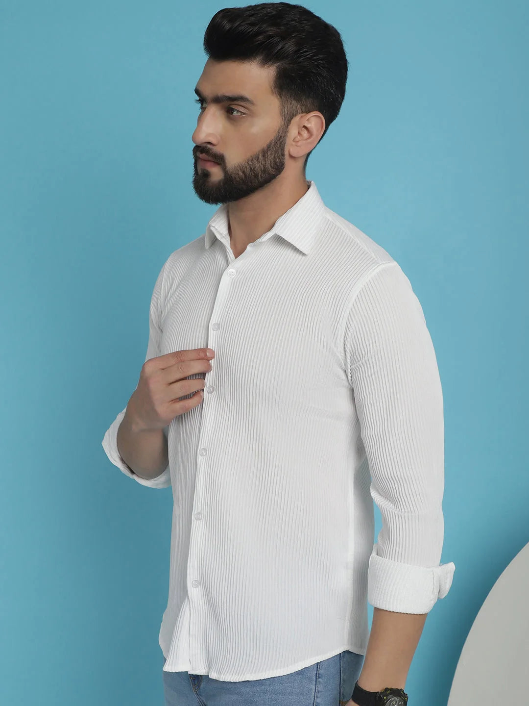 Striped Cotton Mens Shirt - Perfect Casual and Formal Wear
