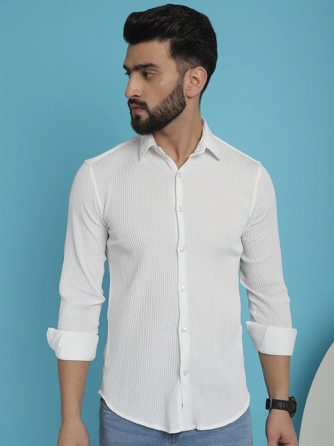 Striped Cotton Mens Shirt - Perfect Casual and Formal Wear