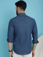 Faded Cotton Denim Casual Shirt-SF-924