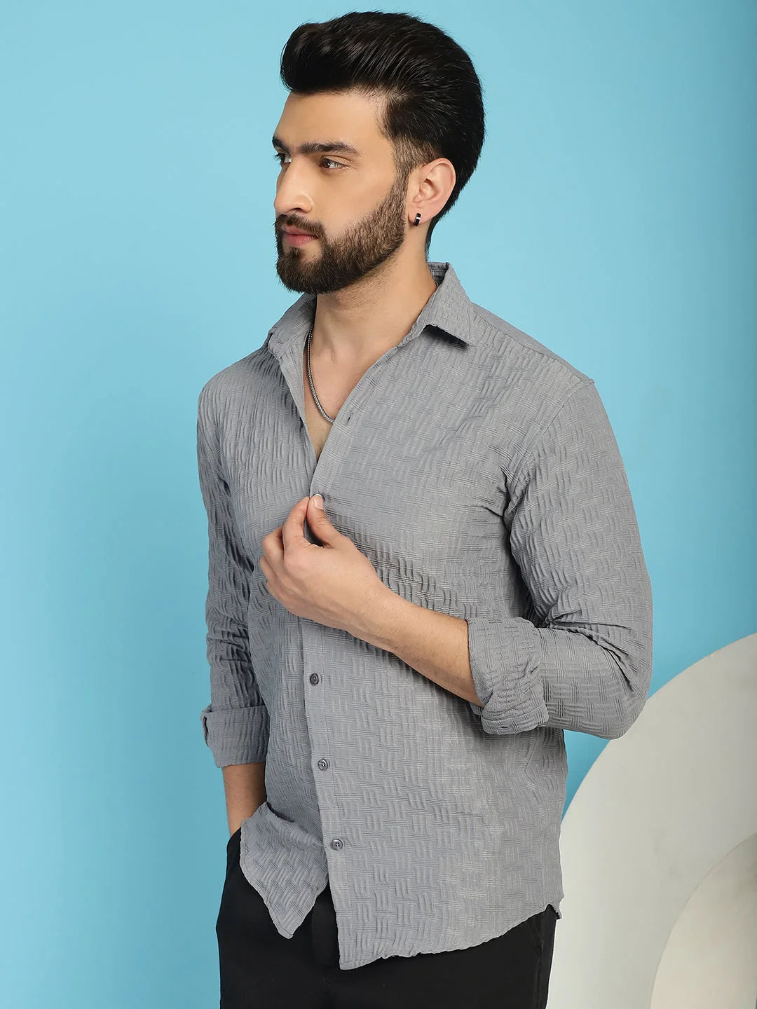 Light Cotton Mens Shirt - Woven Casual Design