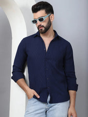 Woven Design Casual Shirt for Mens-SF-928Navy