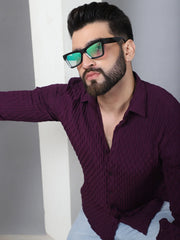 Woven Design Casual Shirt for Mens-SF-928Purple