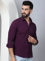 Woven Design Casual Shirt for Mens-SF-928Purple