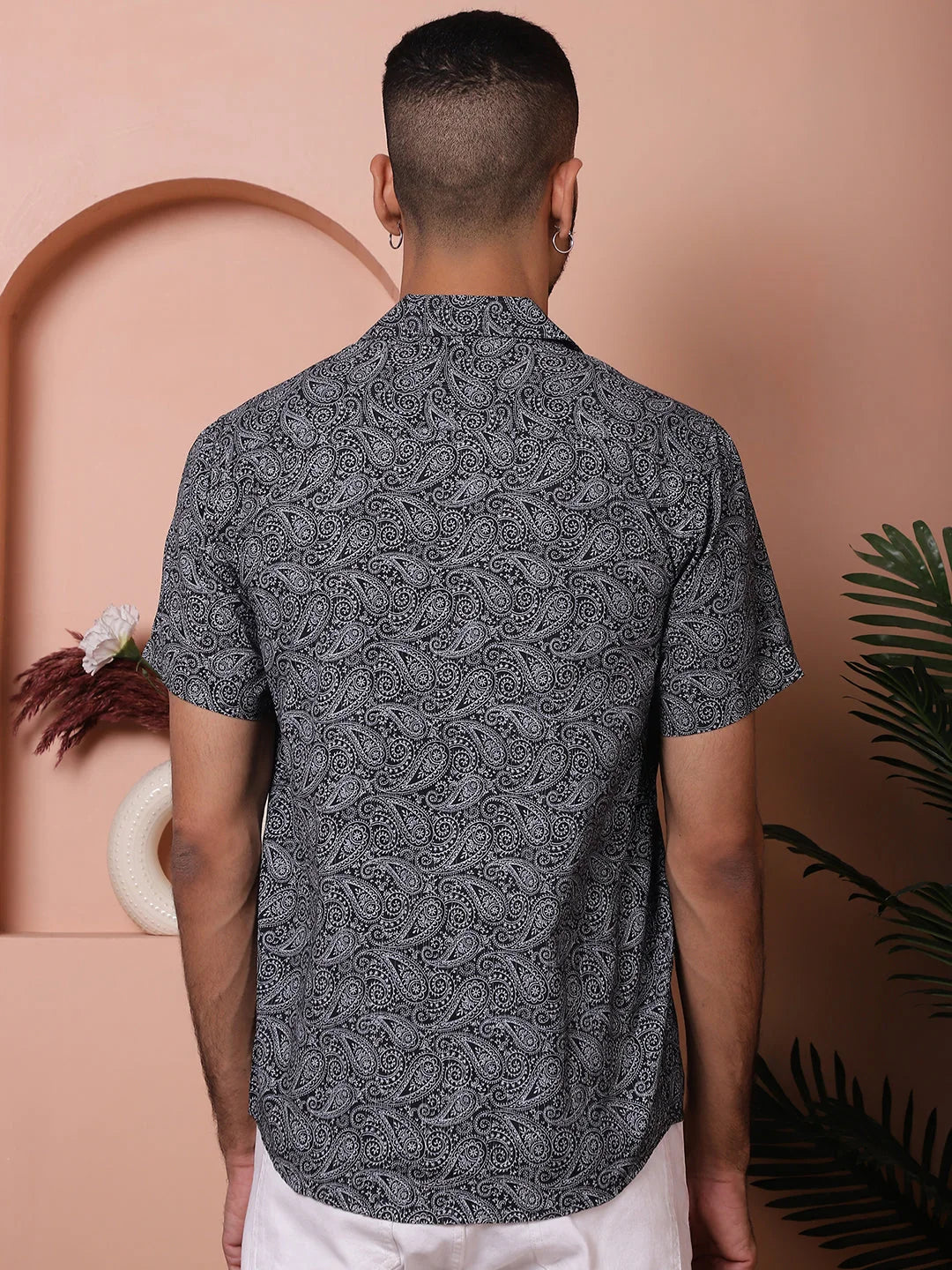 Black Paisley Cotton Printed Shirt - Mens Shirt Collection