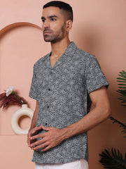 Olive Green Paisley Printed Cotton Casual Shirt-SF-935Olive