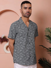 Olive Green Paisley Printed Cotton Casual Shirt-SF-935Olive
