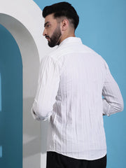 White Striped Casual Shirt for Mens.-SF-937White