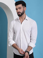 White Striped Casual Shirt for Mens.-SF-937White