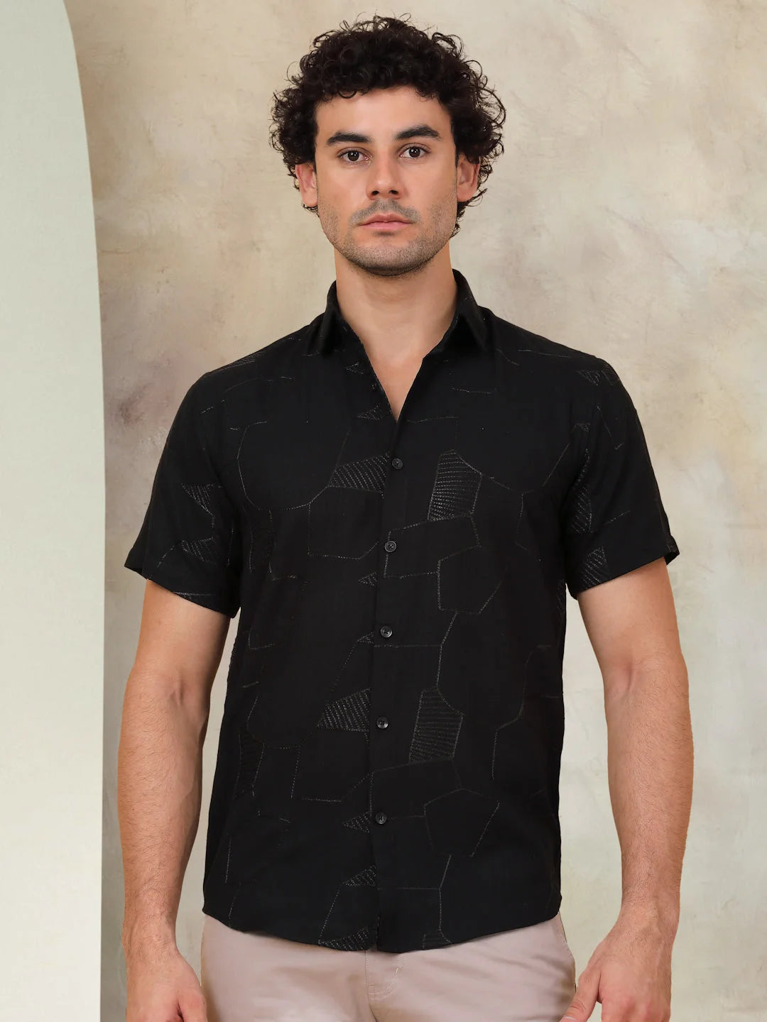 Embroidered Cotton Shirt for Men - Half Sleeve Mens Shirt
