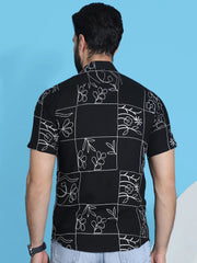 Embroidered Half Sleeve Cotton Shirt for Men-SF-948Black