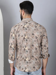 Floral Printed Casual Shirt For Men-SF-957Beige