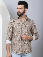 Floral Printed Casual Shirt For Men-SF-957Beige
