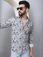 Floral Printed Casual Shirt For Men-SF-957Grey