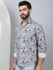 Floral Printed Casual Shirt For Men-SF-957Grey
