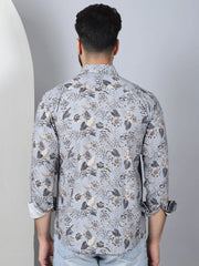 Floral Printed Casual Shirt For Men-SF-957Grey