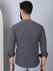 Self Design Cotton Blend Casual Shirt for Men-SF-963Grey