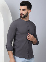 Self Design Cotton Blend Casual Shirt for Men-SF-963Grey